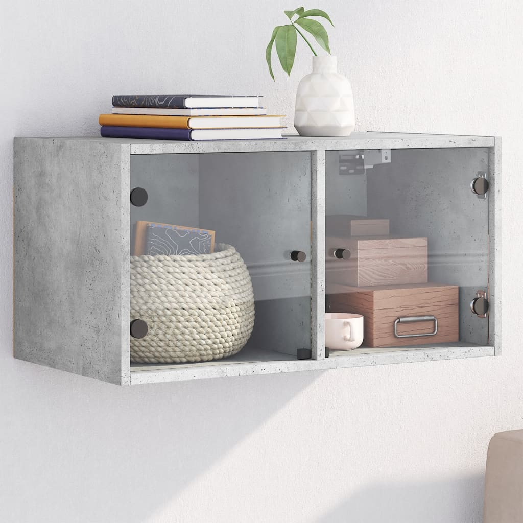 Mobili A Muro Con Ante In Vetro 2Pz 68,5X37X35 Cm