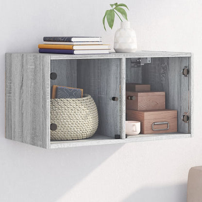 Mobili A Muro Con Ante In Vetro 2Pz 68,5X37X35 Cm