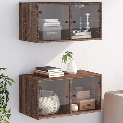 Mobili A Muro Con Ante In Vetro 2Pz 68,5X37X35 Cm