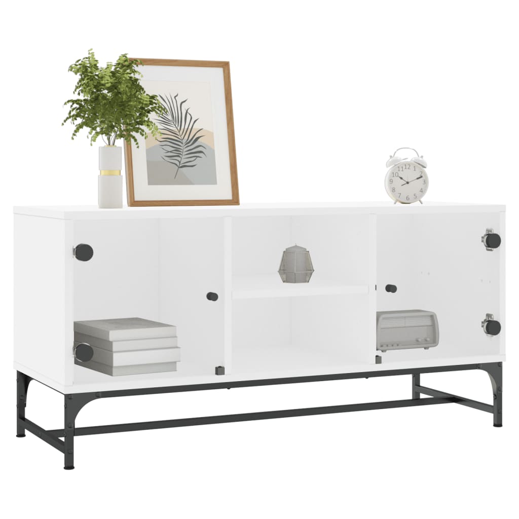 Mobile Porta Tv Con Ante In Vetro 102X37X50 Cm