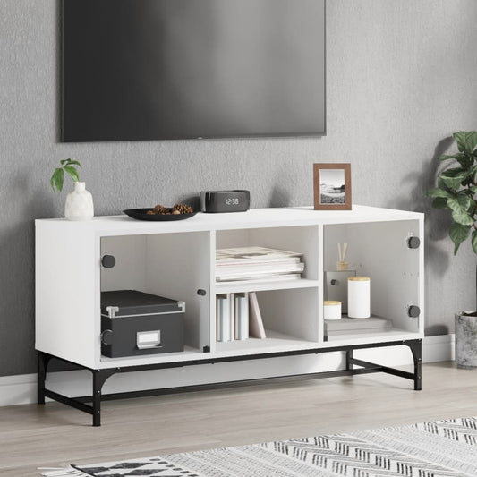 Mobile Porta Tv Con Ante In Vetro 102X37X50 Cm