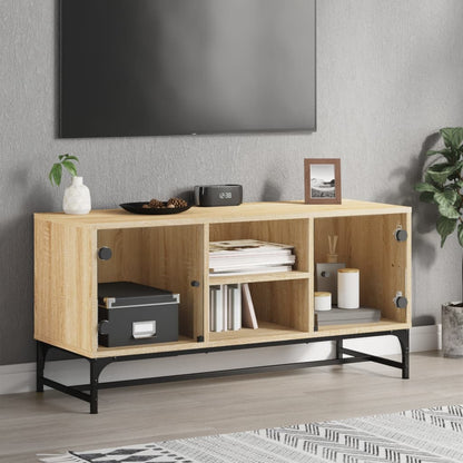 Mobile Porta Tv Con Ante In Vetro 102X37X50 Cm