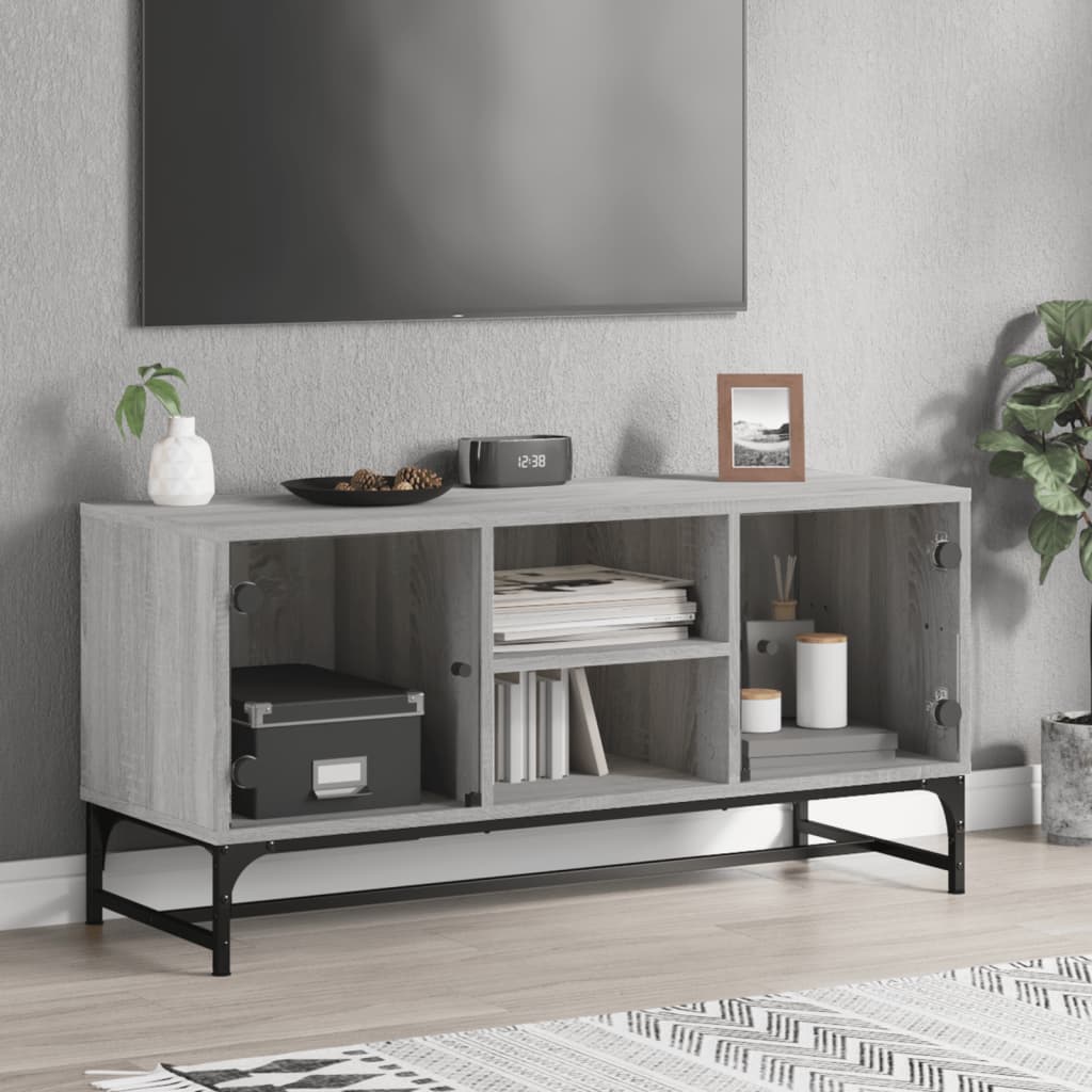 Mobile Porta Tv Con Ante In Vetro 102X37X50 Cm
