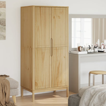Armadio Floro 77X53X171 Cm In Legno Massello Di Pino