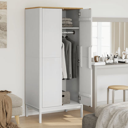 Armadio Floro 77X53X171 Cm In Legno Massello Di Pino