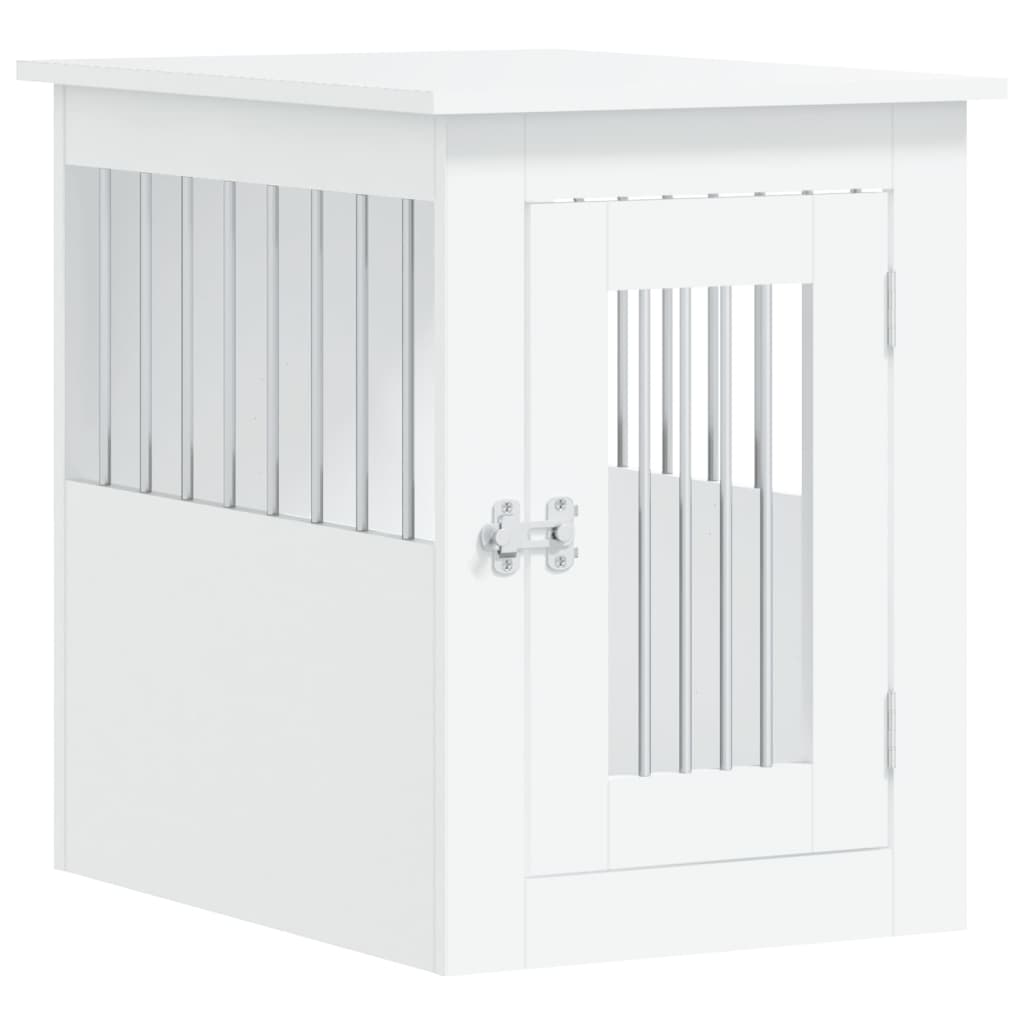 Gabbia Cani Da Arredamento Bianca 45X62X59Cm Legno Multistrato