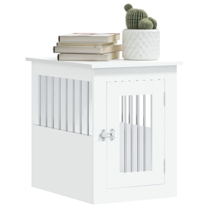 Gabbia Cani Da Arredamento Bianca 45X62X59Cm Legno Multistrato