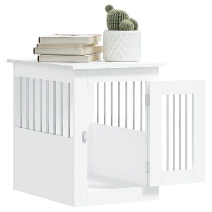 Gabbia Cani Da Arredamento Bianca 45X62X59Cm Legno Multistrato