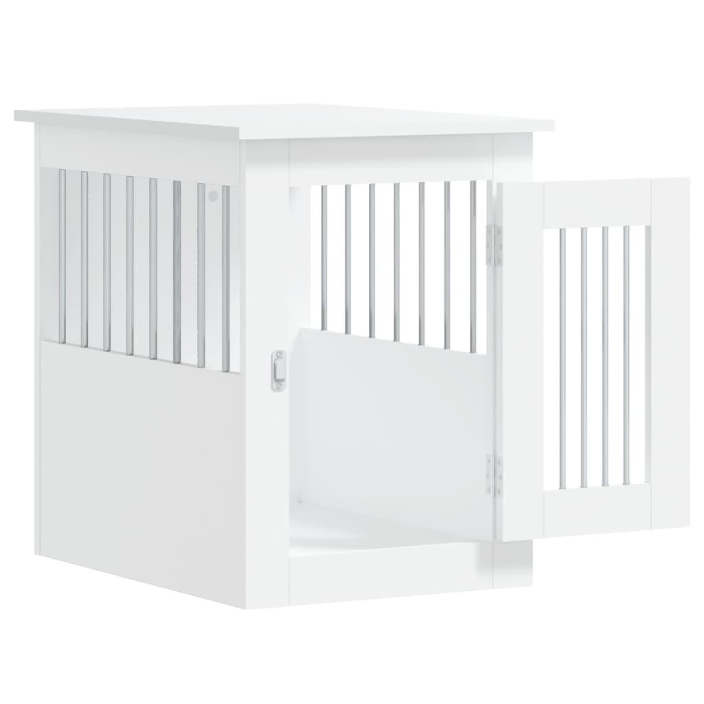 Gabbia Cani Da Arredamento Bianca 45X62X59Cm Legno Multistrato