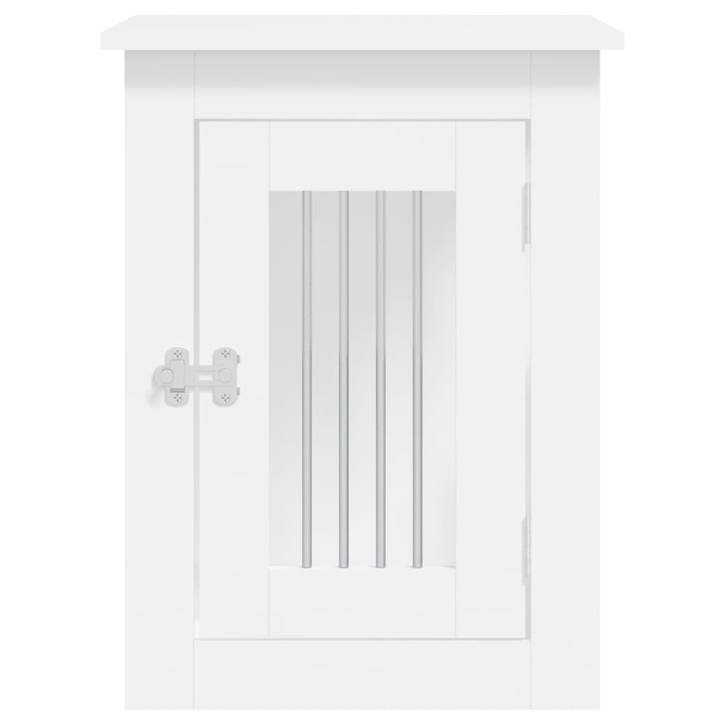 Gabbia Cani Da Arredamento Bianca 45X62X59Cm Legno Multistrato