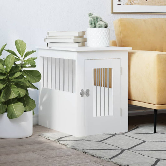 Gabbia Cani Da Arredamento Bianca 45X62X59Cm Legno Multistrato