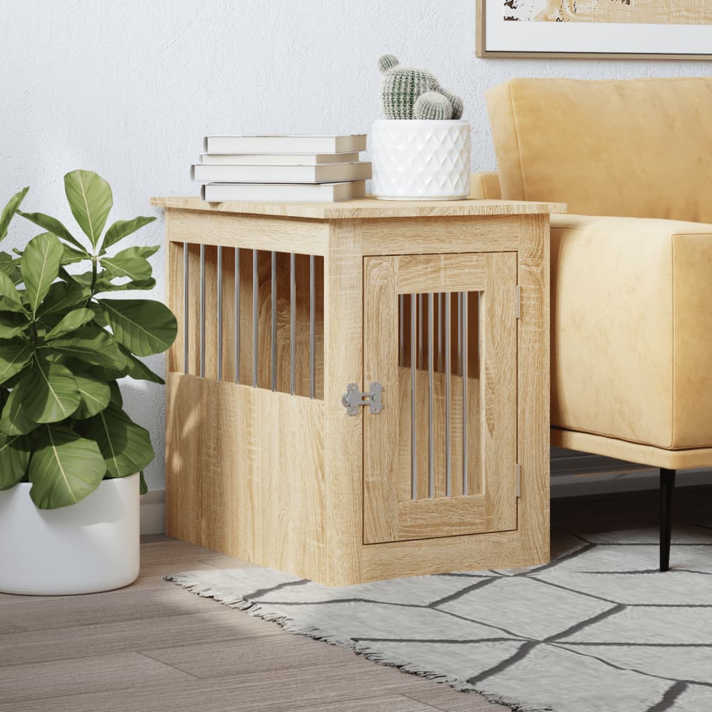 Gabbia Cani Da Arredamento Bianca 45X62X59Cm Legno Multistrato