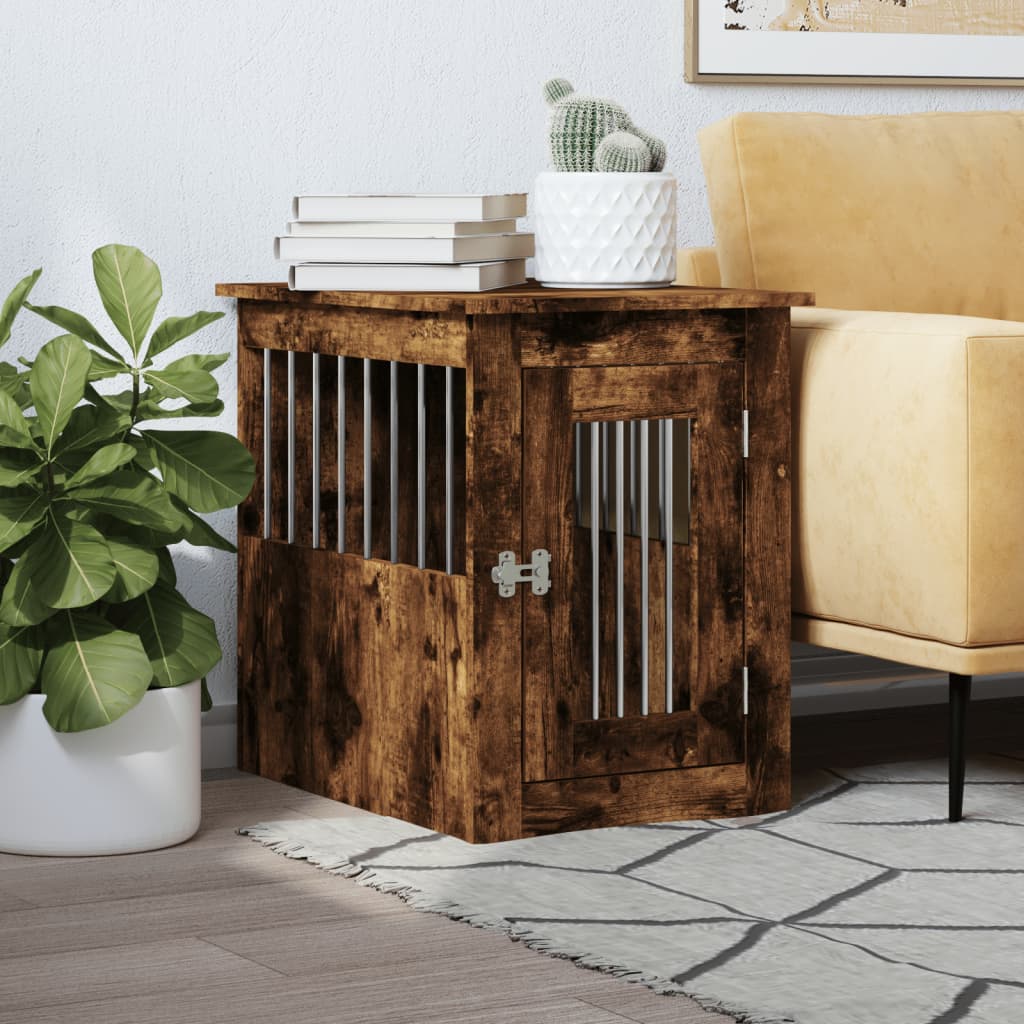 Gabbia Cani Da Arredamento Bianca 45X62X59Cm Legno Multistrato