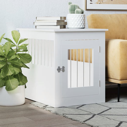 Gabbia Cani Da Arredamento Bianca 45X62X59Cm Legno Multistrato
