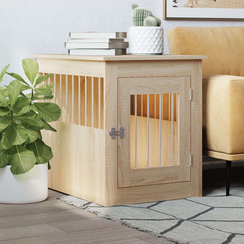 Gabbia Cani Da Arredamento Bianca 45X62X59Cm Legno Multistrato