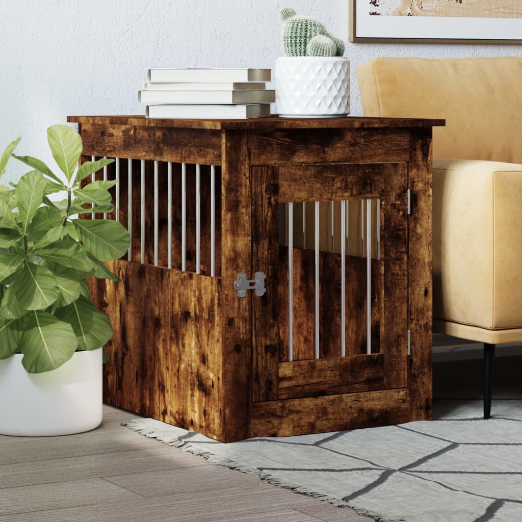 Gabbia Cani Da Arredamento Bianca 45X62X59Cm Legno Multistrato