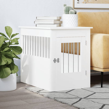 Gabbia Cani Da Arredamento Bianca 45X62X59Cm Legno Multistrato