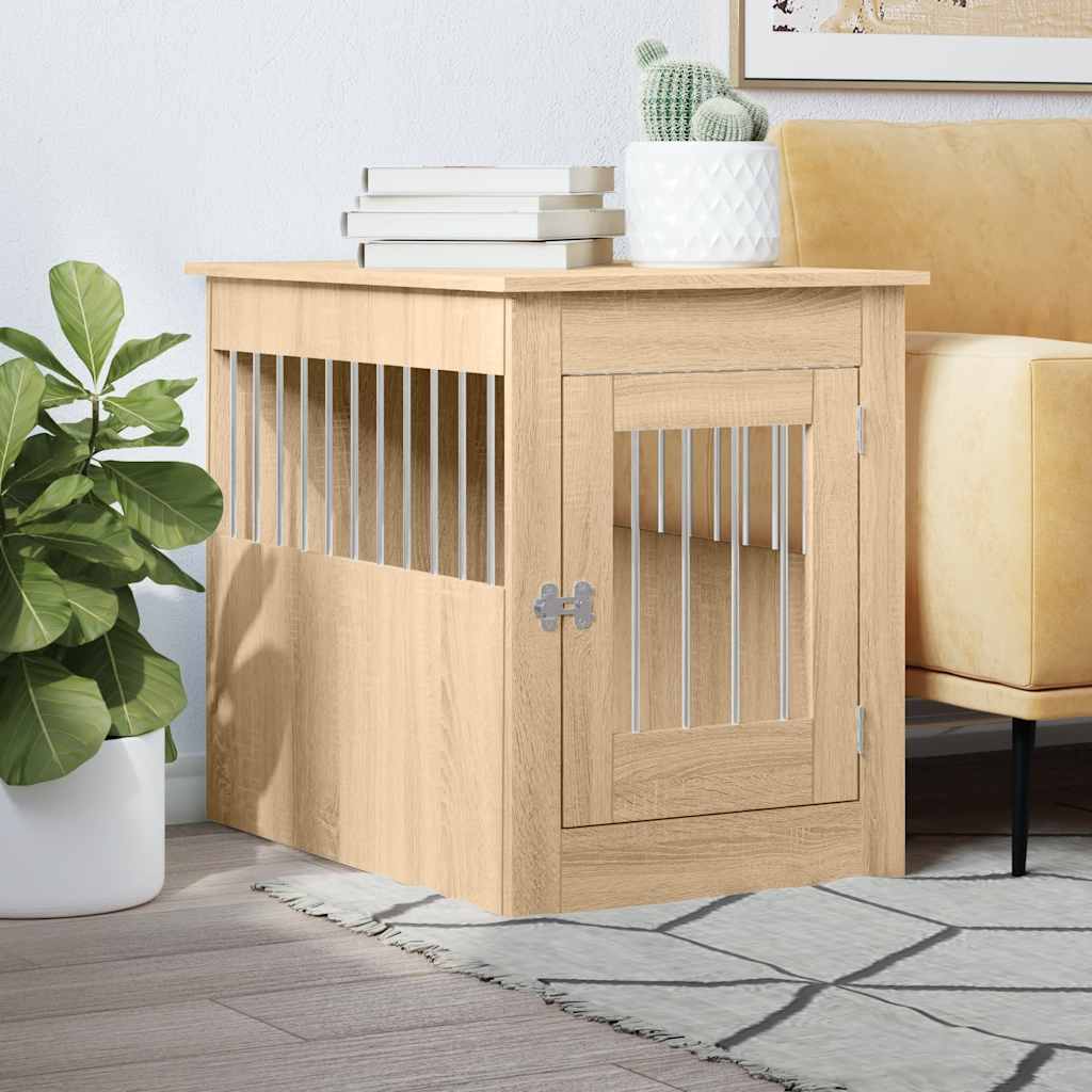 Gabbia Cani Da Arredamento Bianca 45X62X59Cm Legno Multistrato