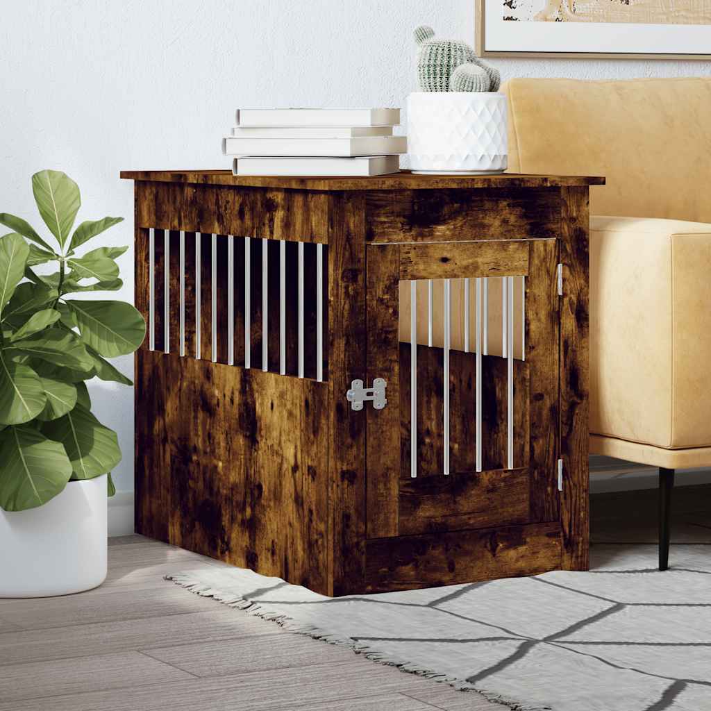 Gabbia Cani Da Arredamento Bianca 45X62X59Cm Legno Multistrato