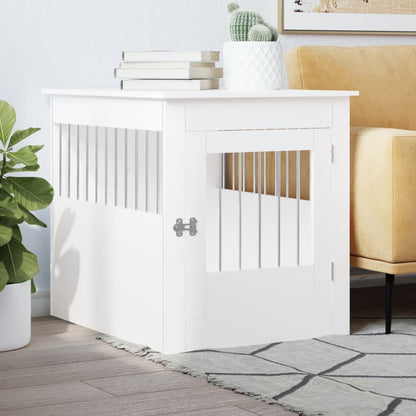 Gabbia Cani Da Arredamento Bianca 45X62X59Cm Legno Multistrato