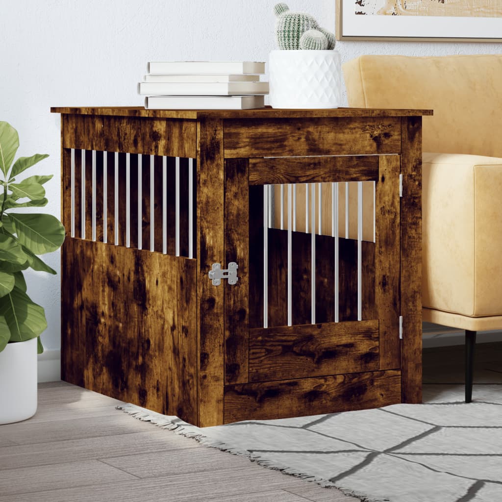 Gabbia Cani Da Arredamento Bianca 45X62X59Cm Legno Multistrato