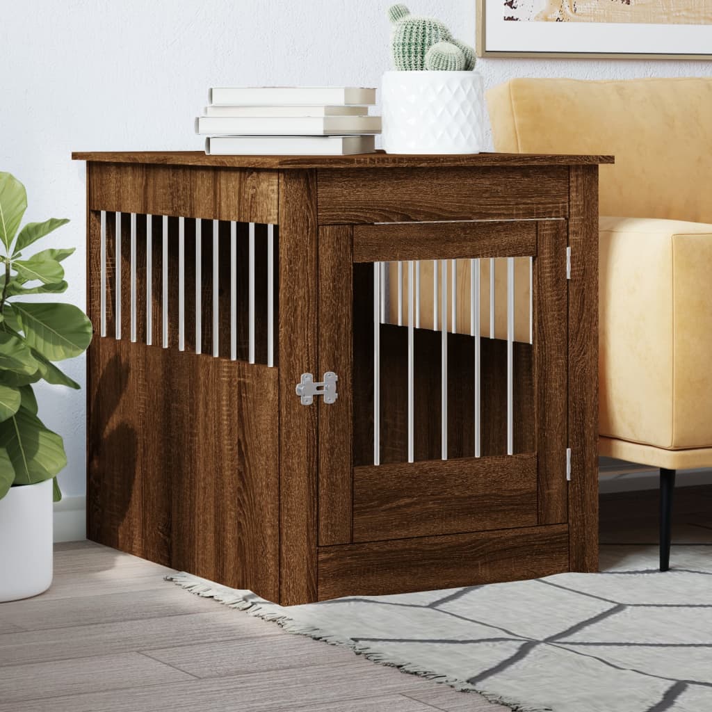 Gabbia Cani Da Arredamento Bianca 45X62X59Cm Legno Multistrato