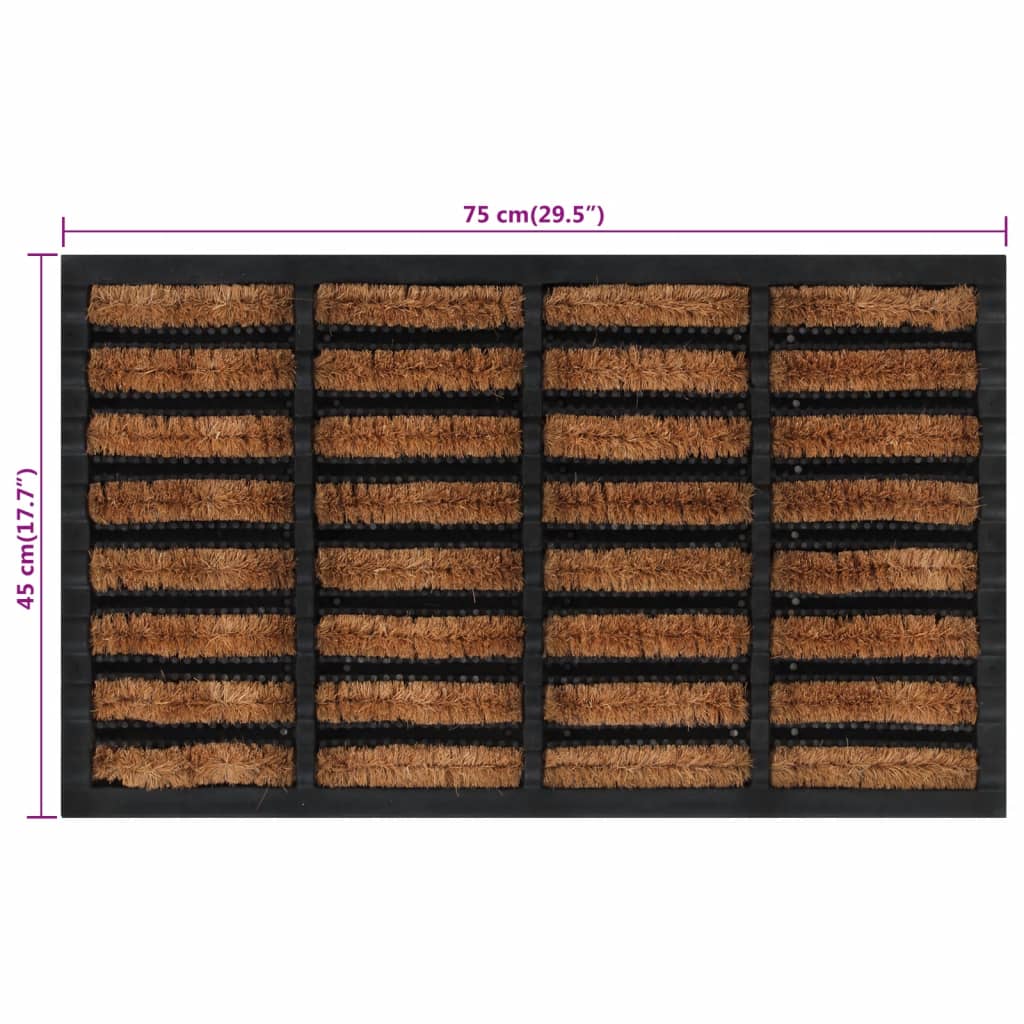 Zerbino Rettangolare 45X75 Cm In Gomma E Fibra Di Cocco