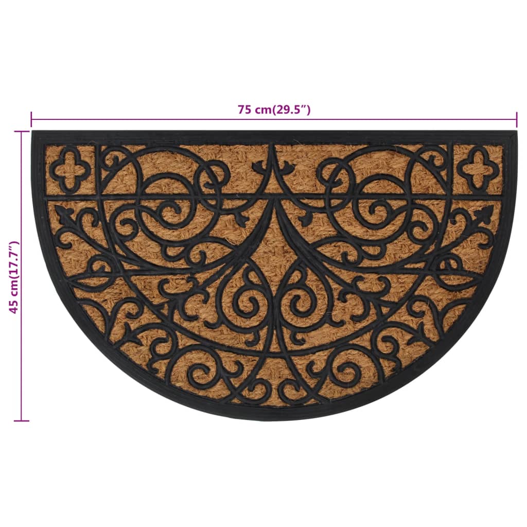 Zerbino Mezzo Rotondo 45X75 Cm In Gomma E Fibra Di Cocco