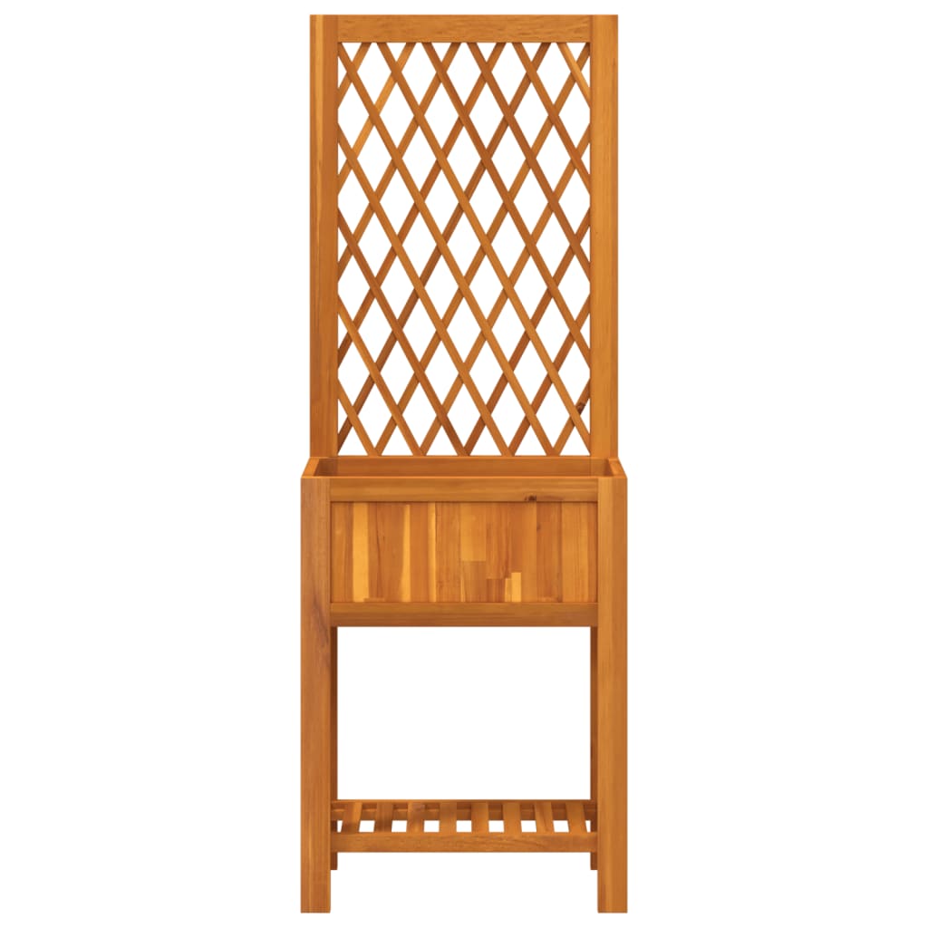 Fioriera Con Traliccio E Ripiano 55X29,5X152 Cm In Legno Acacia
