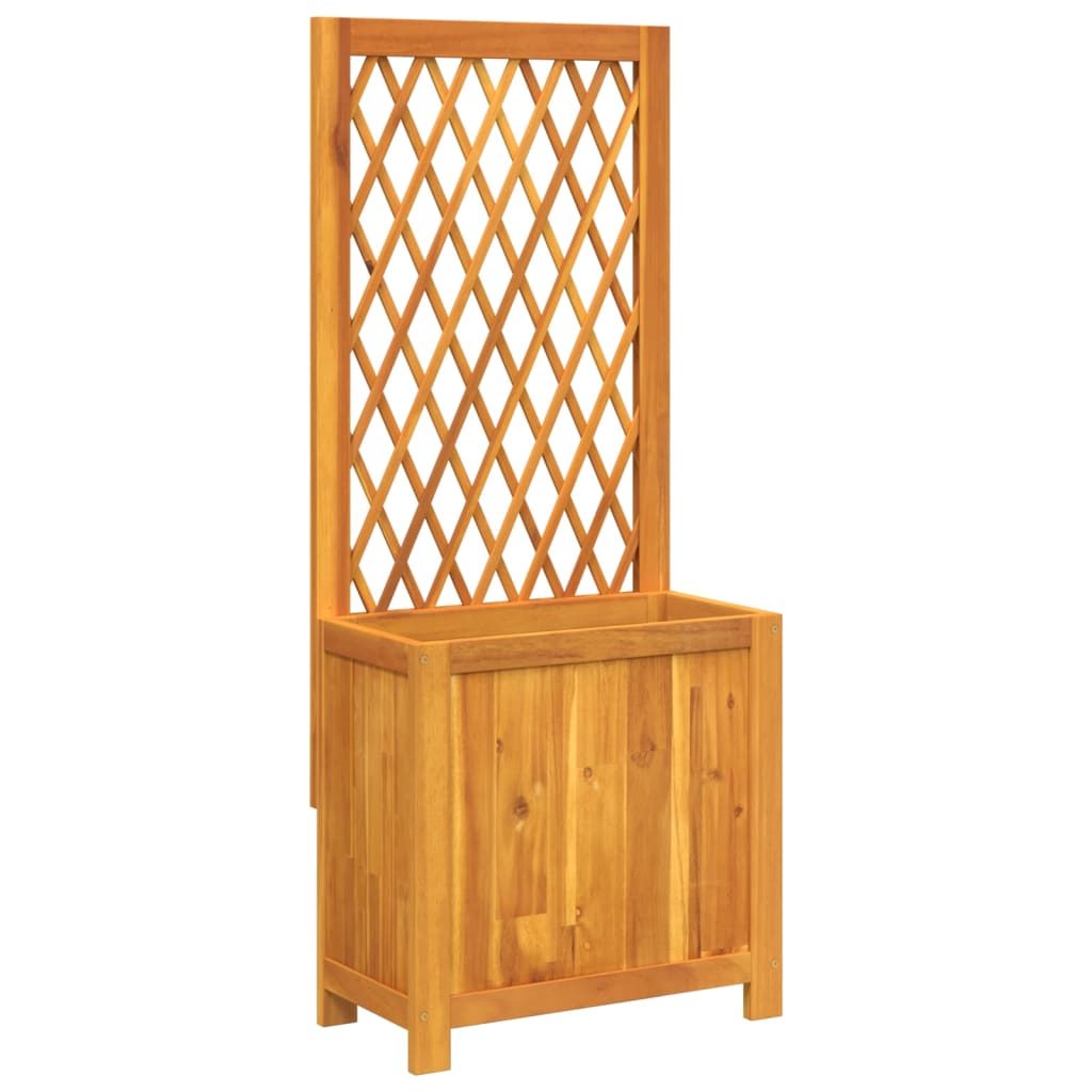 Fioriera Con Traliccio 55X29,5X132 Cm Legno Massello Di Acacia
