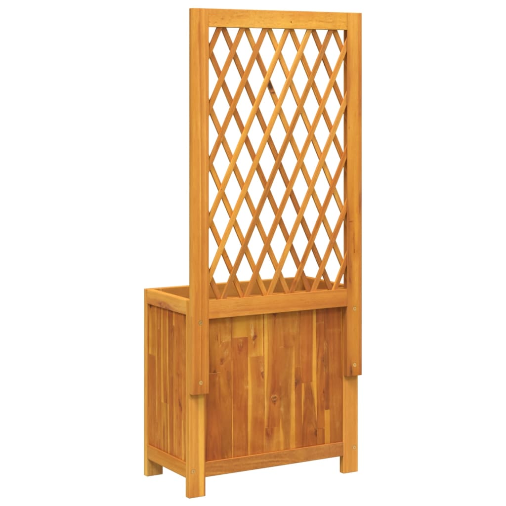 Fioriera Con Traliccio 55X29,5X132 Cm Legno Massello Di Acacia