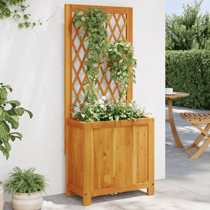 Fioriera Con Traliccio 55X29,5X132 Cm Legno Massello Di Acacia