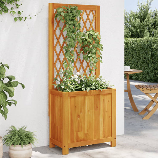 Fioriera Con Traliccio 55X29,5X132 Cm Legno Massello Di Acacia