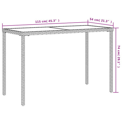 Tavolo Giardino Con Piano 115X54X74 Cm Polyrattan