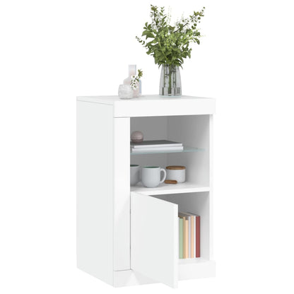 Armadietti Con Luci Led 2Pz Bianchi In Legno Multistrato