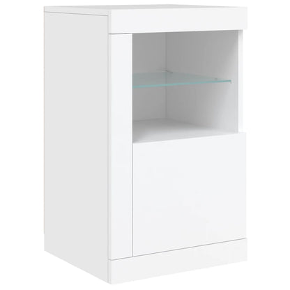 Armadietti Con Luci Led 2Pz Bianchi In Legno Multistrato