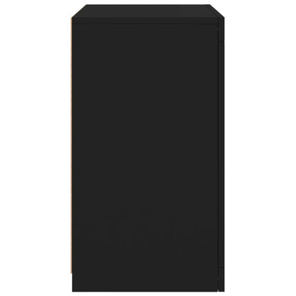 Armadietti Con Luci Led 2Pz Neri In Legno Multistrato