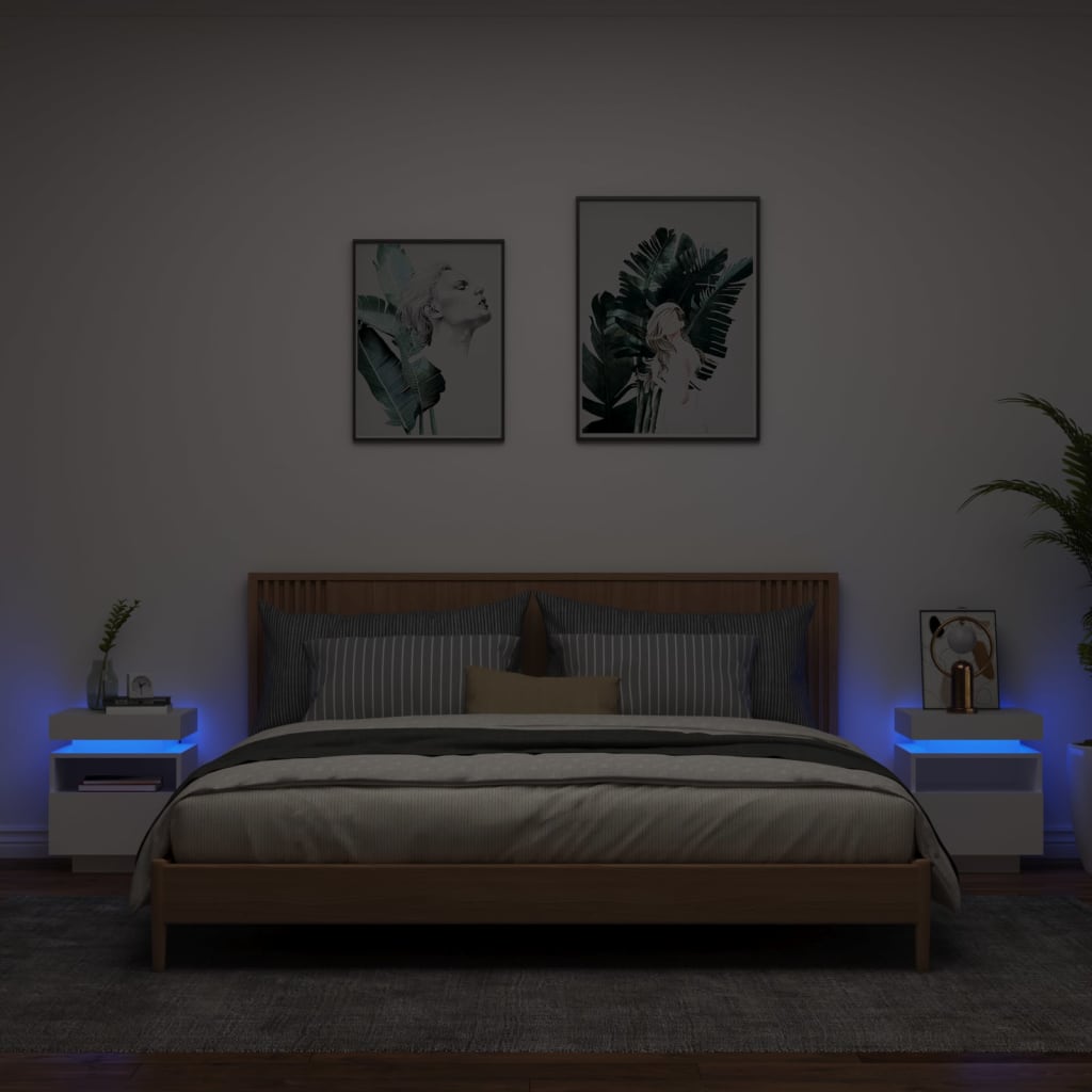 Comodino Con Luci Led 40X39X48,5 Cm