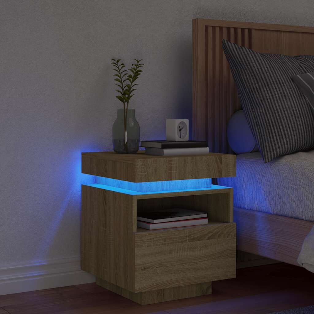 Comodino Con Luci Led 40X39X48,5 Cm