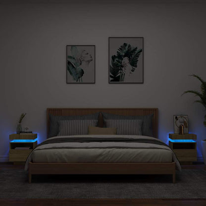 Comodino Con Luci Led 40X39X48,5 Cm