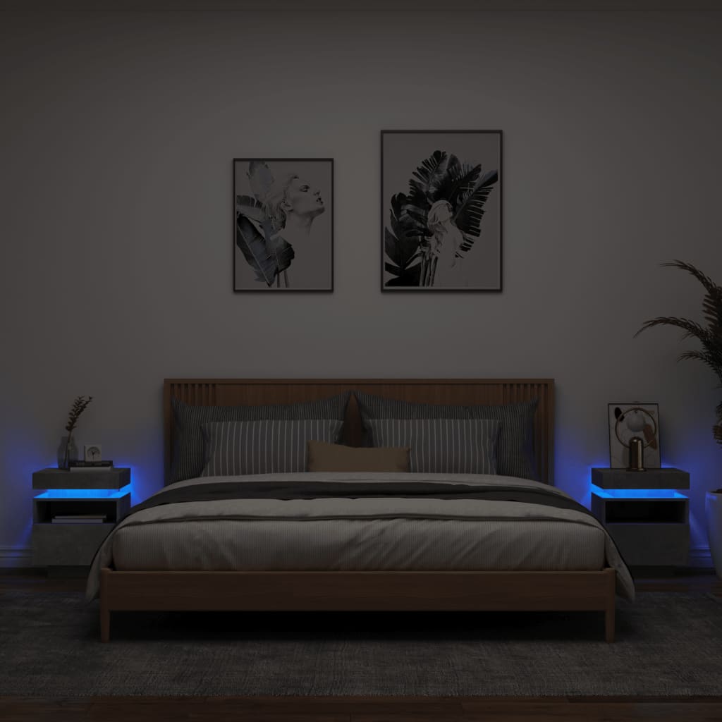Comodino Con Luci Led 40X39X48,5 Cm