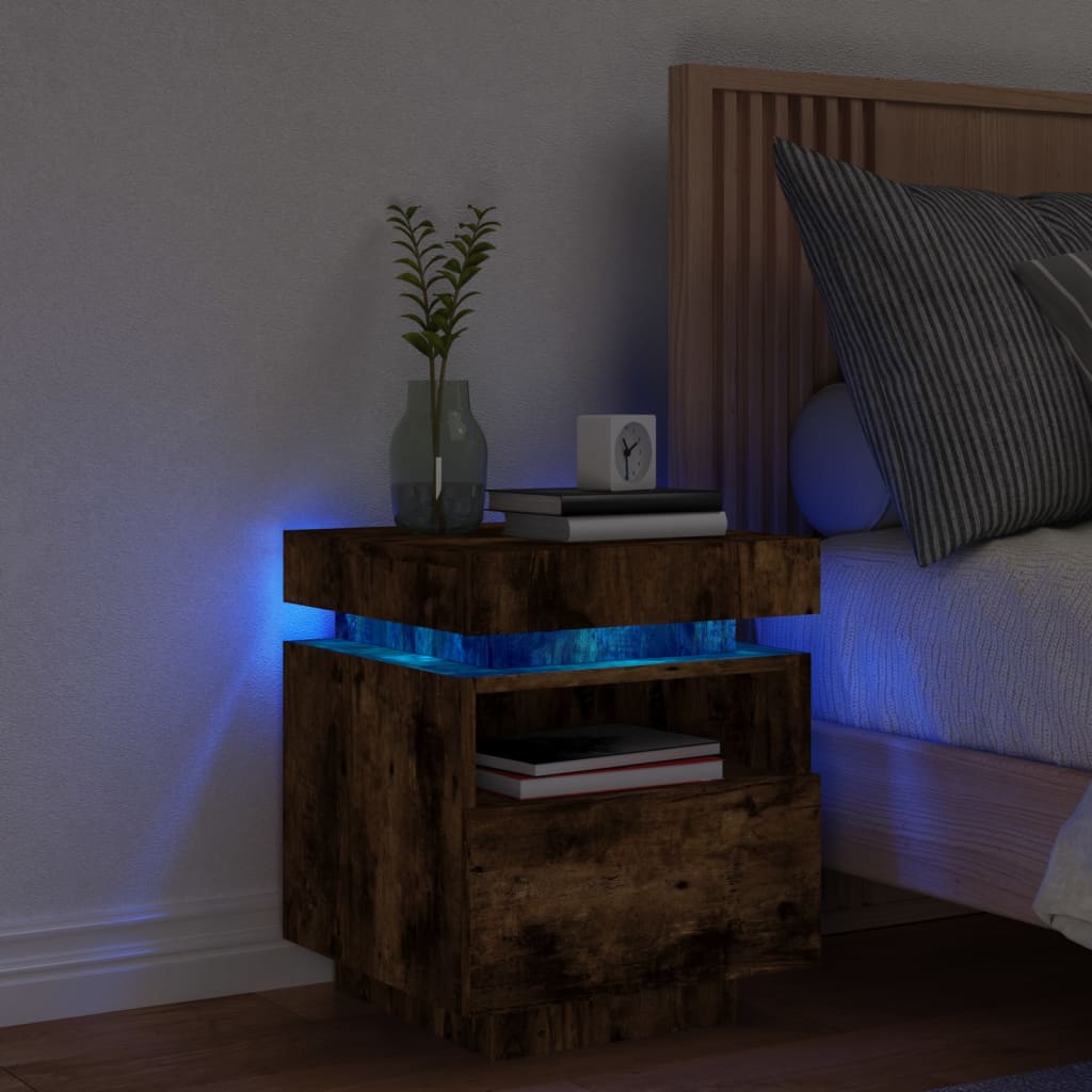 Comodino Con Luci Led 40X39X48,5 Cm