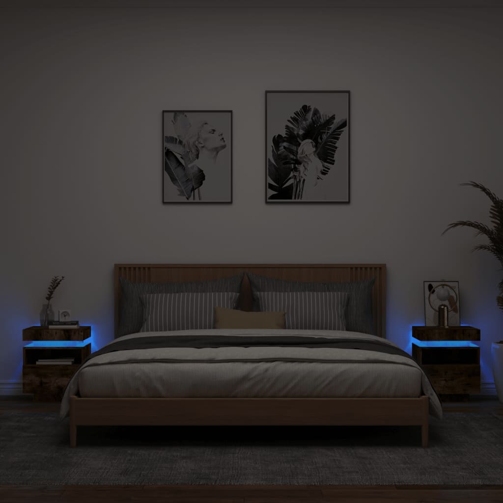 Comodino Con Luci Led 40X39X48,5 Cm