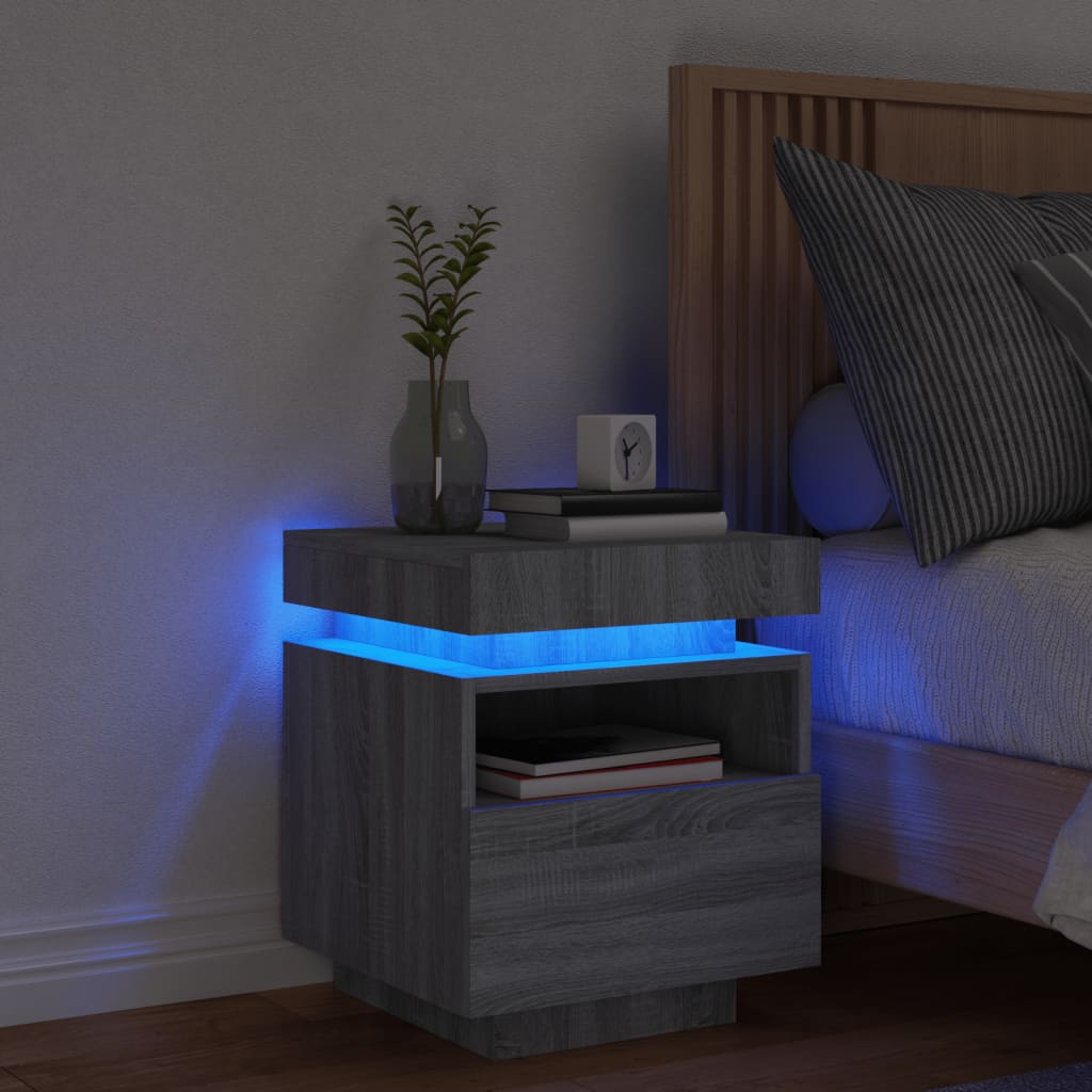 Comodino Con Luci Led 40X39X48,5 Cm