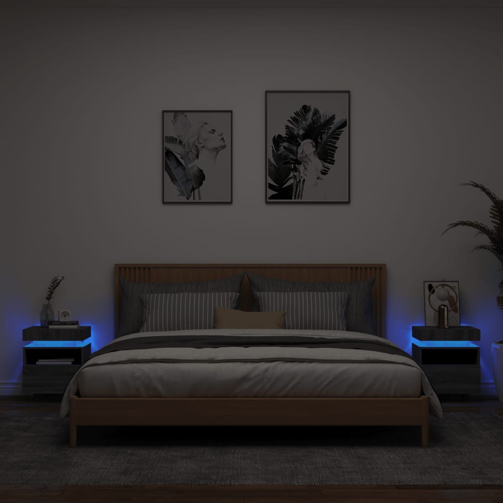 Comodino Con Luci Led 40X39X48,5 Cm