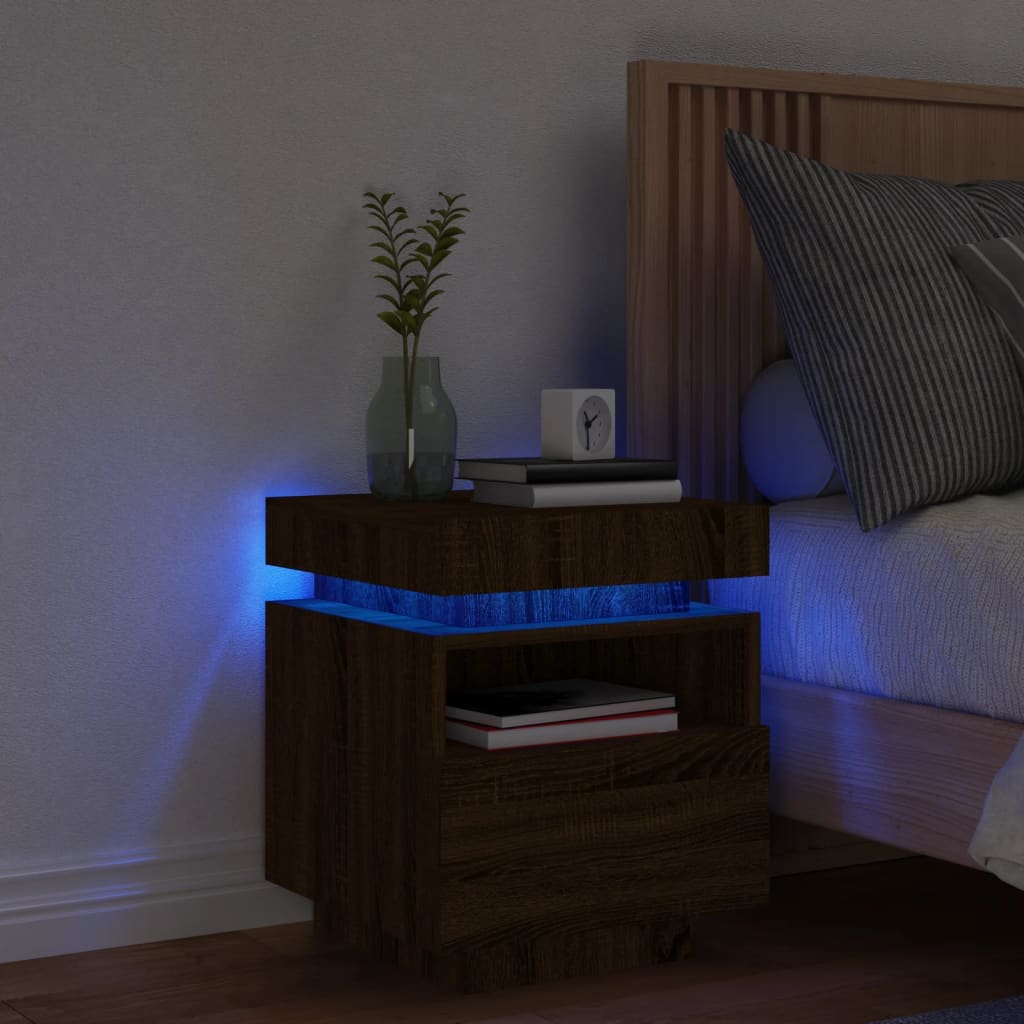 Comodino Con Luci Led 40X39X48,5 Cm