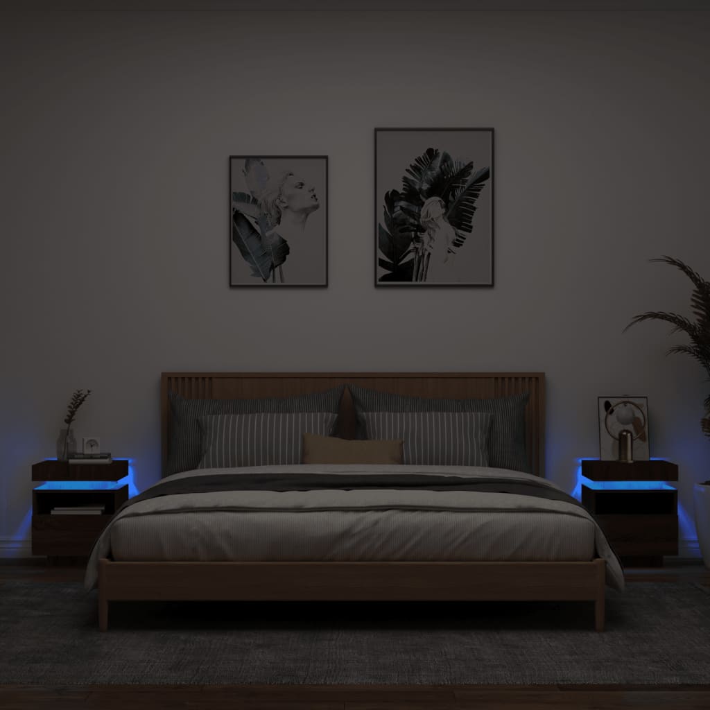 Comodino Con Luci Led 40X39X48,5 Cm