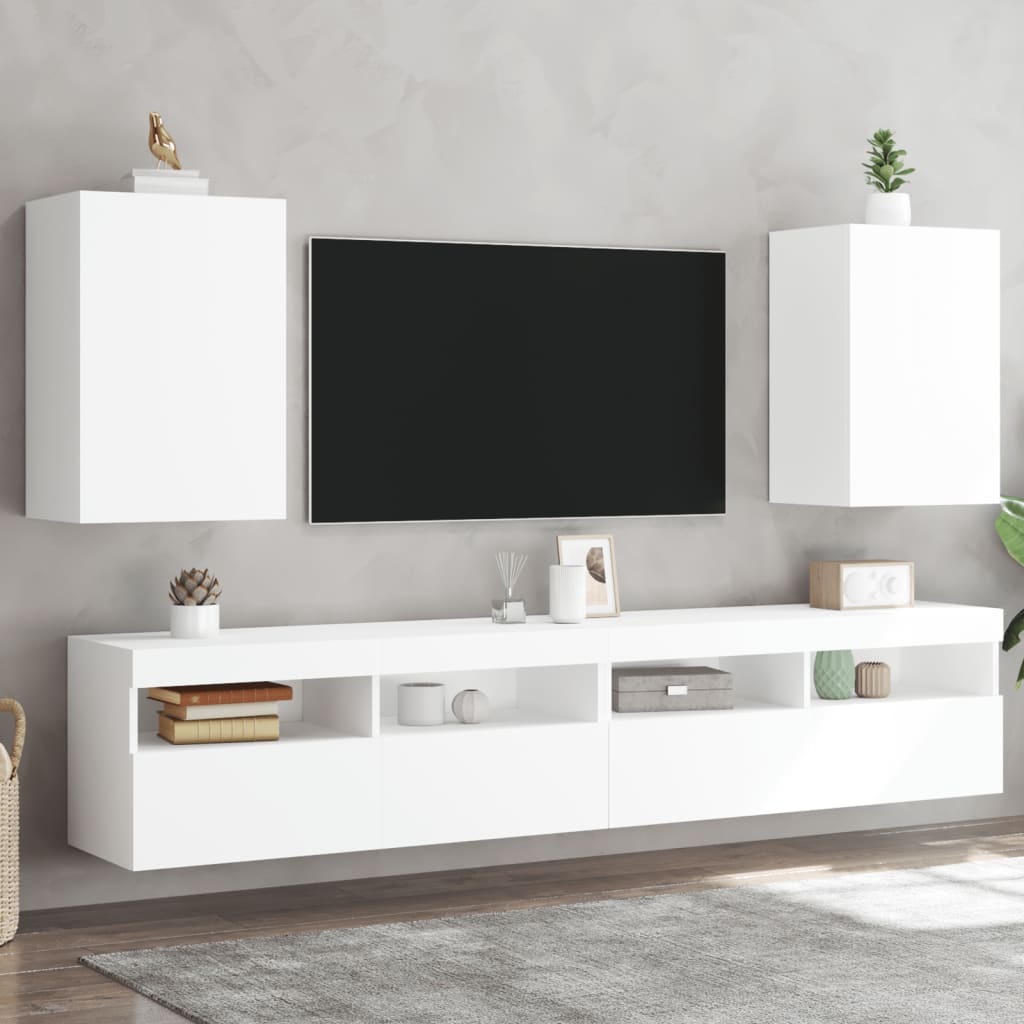Mobili Tv Muro 2Pz 40,5X30X60Cm Legno Multistrato
