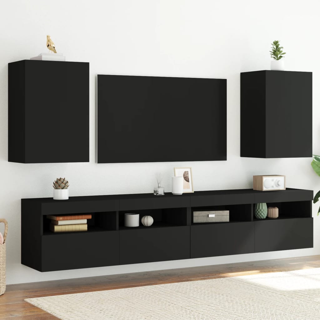 Mobili Tv Muro 2Pz 40,5X30X60Cm Legno Multistrato