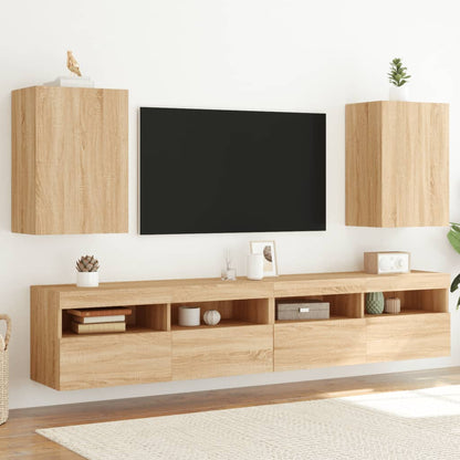 Mobili Tv Muro 2Pz 40,5X30X60Cm Legno Multistrato